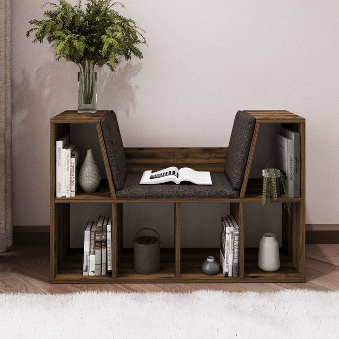 Hanah Home Estantería Livora Rustic Walnut Hanah Home Estantería Livora Rustic Walnut